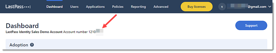 LastPass Account Number